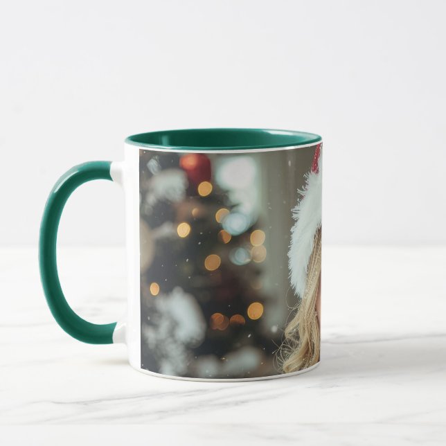 JOY TO THE WORLD - Christmas Santa Girl Mug (Left)