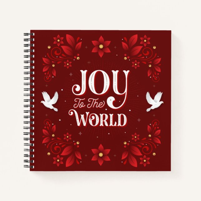 Joy to the World Christmas Square Notebook 8.5 (Front)