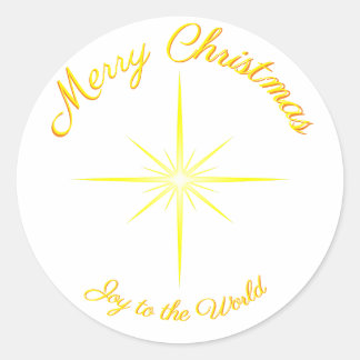 Joy To The World Christmas Star Classic Round Sticker