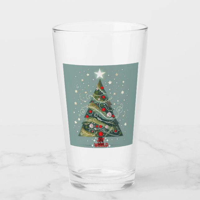 Joy to the world Christmas tree Glass (Front)