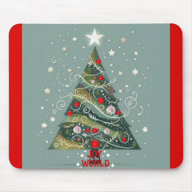 Joy to the world Christmas tree Mouse Mat (Front)