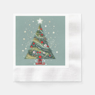 Joy to the world Christmas tree Napkin