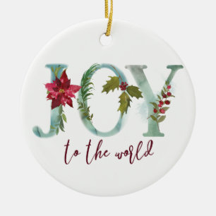 Joy to the world christmas tree ornament