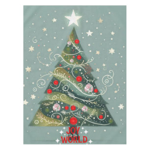 Joy to the world Christmas tree Tablecloth