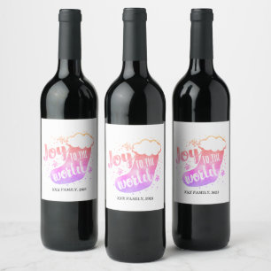 joy to the world, christmas, xmas wine label