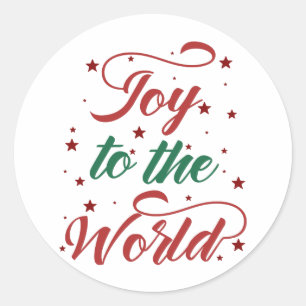 joy to the world classic round sticker