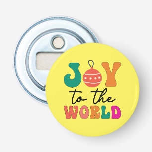 Joy To The World Colourful Christmas Typography Bottle Opener