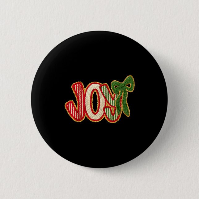 Joy To The World Crochet Jesus Christian Holiday C 6 Cm Round Badge (Front)
