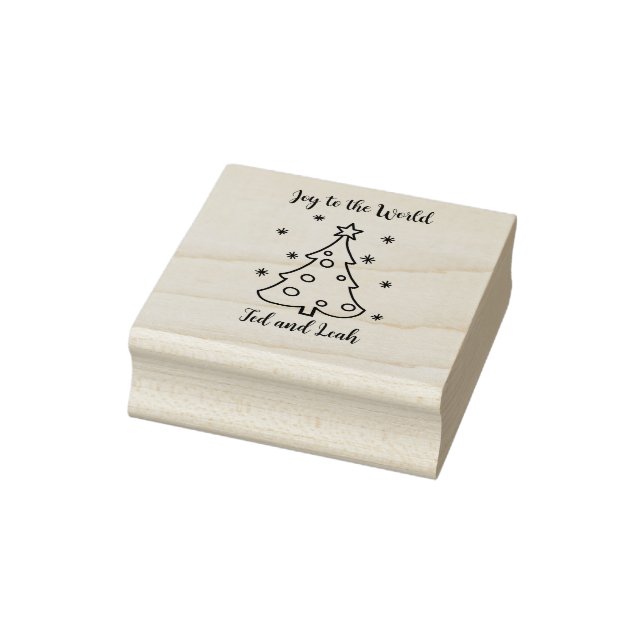 Joy to the world customisable Christmas tree  Rubber Stamp (Stamp)