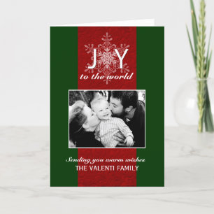 Joy to the World Customisable Photo Greeting Card