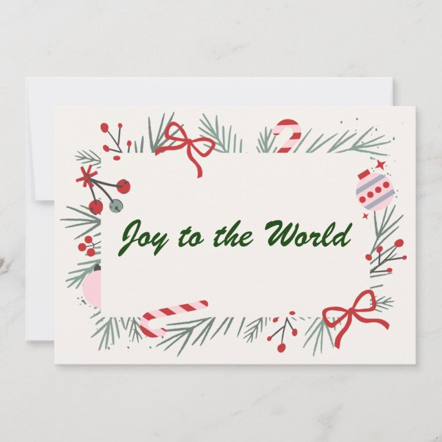 Joy to the World Elegant Christian Christmas Card (Front)
