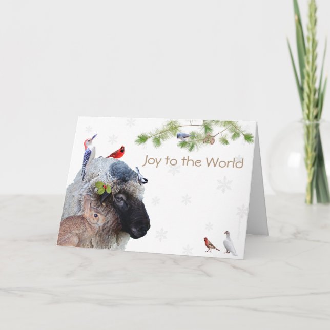 Joy to the World: Enjoy the simple pleasures. Holi Holiday Card (Front)