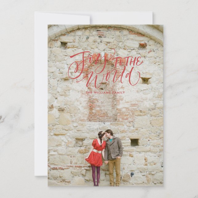 Joy to the World Family Holiday Photo Card (Front)