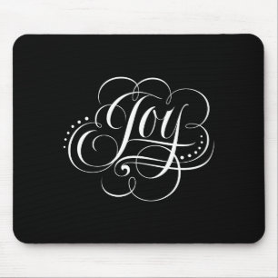Joy To The World Fancy Swirly Elegant Christmas Mouse Mat