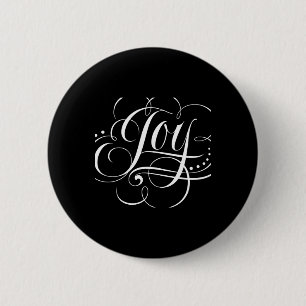 Joy To The World Fancy Swirly Elegant Christmas T  6 Cm Round Badge