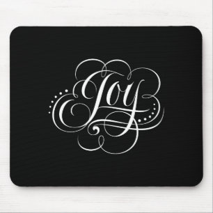 Joy To The World Fancy Swirly Girly Christmas Mouse Mat