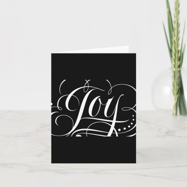 Joy To The World Fancy Swirly Girly Christmas T Sh Card (Front)