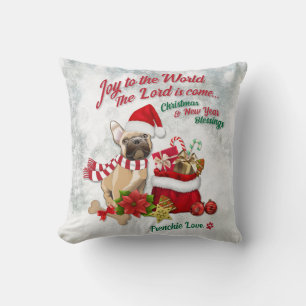 Joy to the World - Frenchie Love Cushion