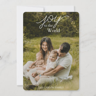 Joy to The World Full Bleed Photo Religious Holiday Card