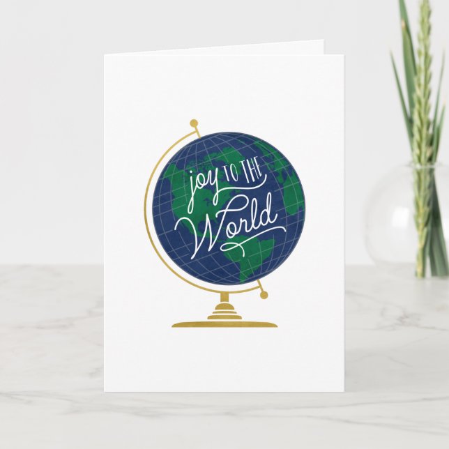 Joy to the World Globe Christmas Card (Front)