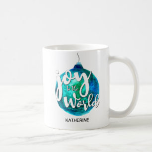 "Joy to the World" Globe, Christmas, Custom Coffee Mug