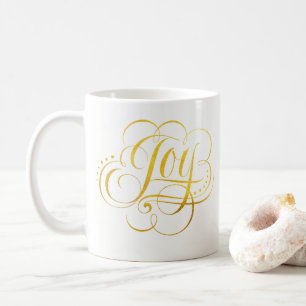 Joy to the World - Gold Christmas Lettering Coffee Mug