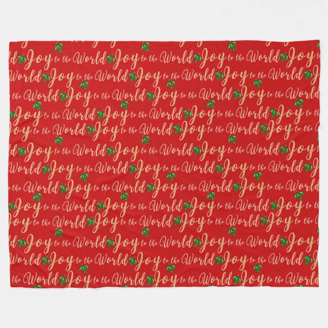 Joy to the World Gold Fleece Blanket (Front (Horizontal))
