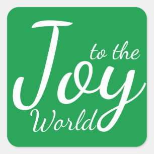 Joy to the World Green Christmas Sticker