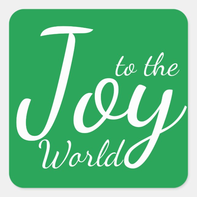 Joy to the World Green Christmas Sticker (Front)