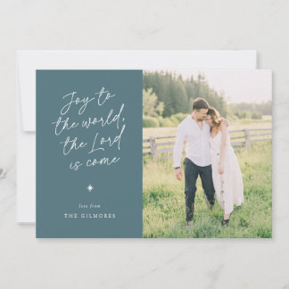 Joy to the World Handwriting Religious Christmas Holiday Card