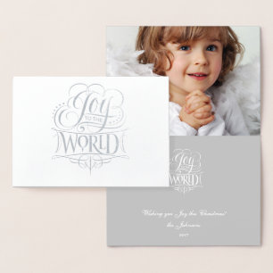 Joy to the World Heavenly Silver Foil Christmas Foil Card