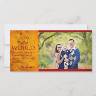 Joy to the World Holiday 8x4 Crimson & Gold
