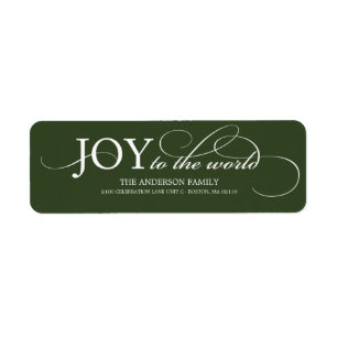 JOY TO THE WORLD   HOLIDAY ADDRESS LABELS