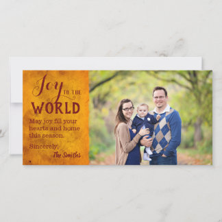 Joy to the World Holiday Crimson & Gold Card