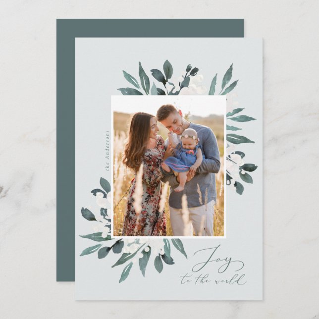 Joy to the World Holiday Photo Card (Front/Back)