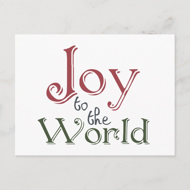 Joy to the World Holiday Postcard (Front)