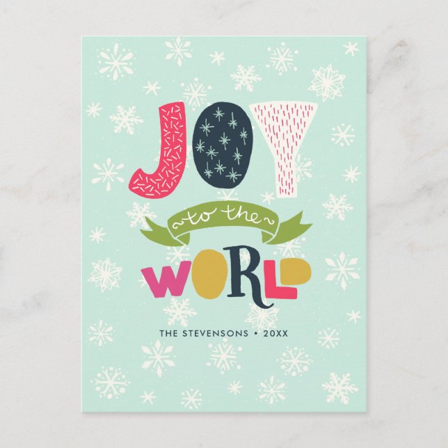 Joy to the World Holiday Postcard (Front)