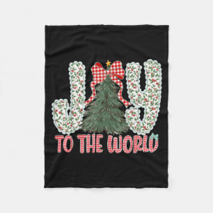Joy To The World Jesus Christian Christmas Xmas Tr Fleece Blanket