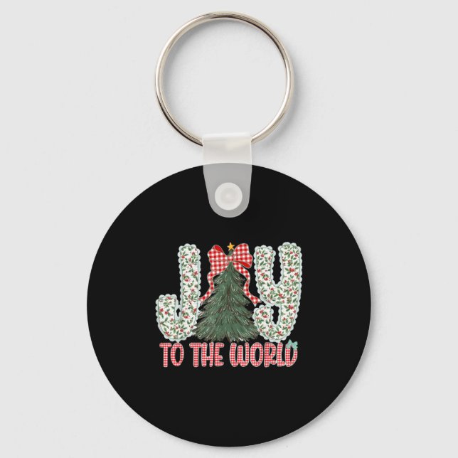Joy To The World Jesus Christian Christmas Xmas Tr Key Ring (Front)