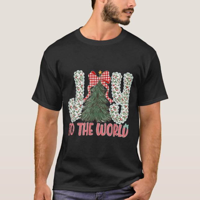 Joy To The World Jesus Christian Christmas Xmas Tr T-Shirt (Front)