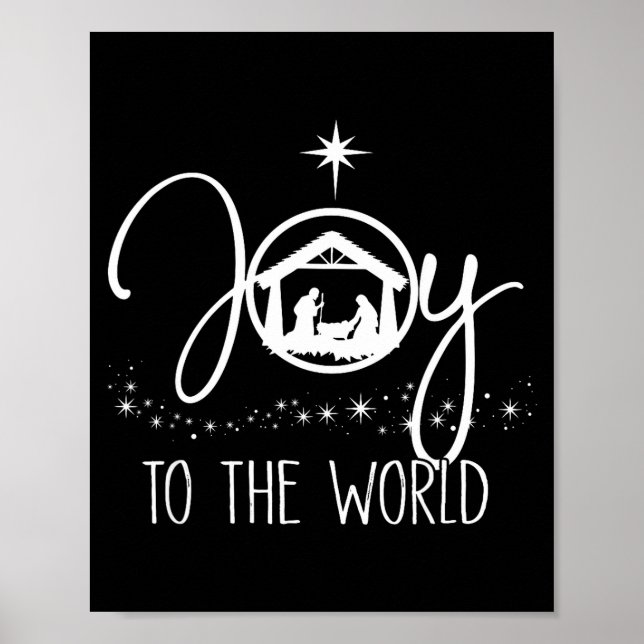 Joy To The World Jesus Christian Nativity Scence C Poster (Front)