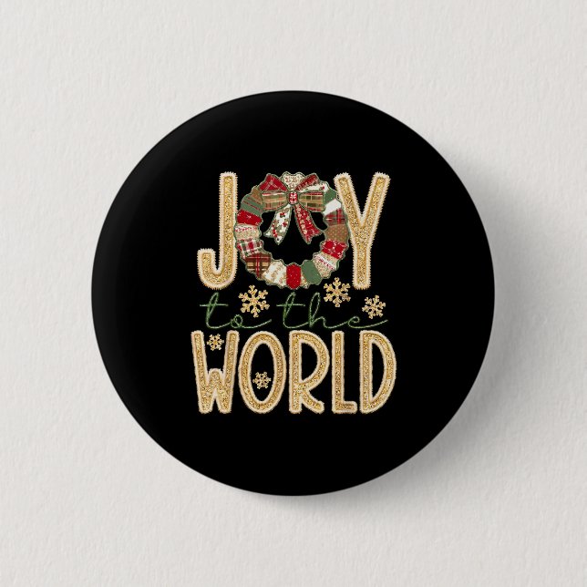Joy To The World Jesus Christian Snowflake Christm 6 Cm Round Badge (Front)