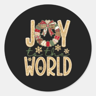 Joy To The World Jesus Christian Snowflake Christm Classic Round Sticker