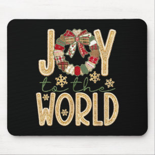 Joy To The World Jesus Christian Snowflake Christm Mouse Mat