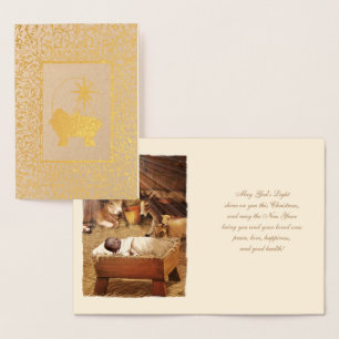 Joy to the world. Luxury Real Foil Christmas Cards