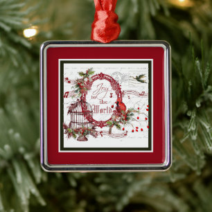 Joy to the world metal ornament
