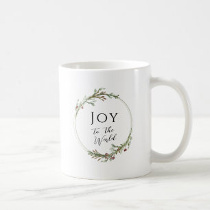 Joy to the World Minimalist Wreath Coffee Mug