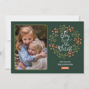 Joy to the World Modern Calligraphy Holiday Wreath