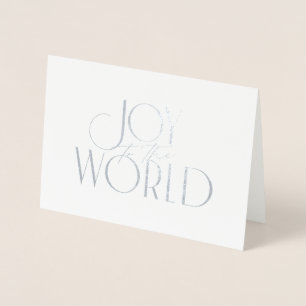 Joy to the World Modern Christmas typography Foil Card