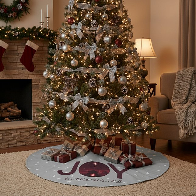 Joy to the World nativity  Brushed Polyester Tree  Brushed Polyester Tree Skirt (Creator Uploaded)